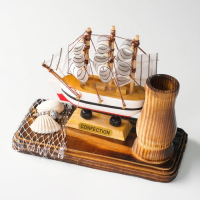 Набор настольный &laquo;Корабль&raquo; с подставкой для ручек, 12 х 13 х 6 см