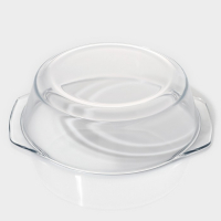 Кастрюля из жаропрочного стекла для запекания Доляна &laquo;Фуэго&raquo;, 2 л, 25,5&times;22&times;6,2 см, с крышкой