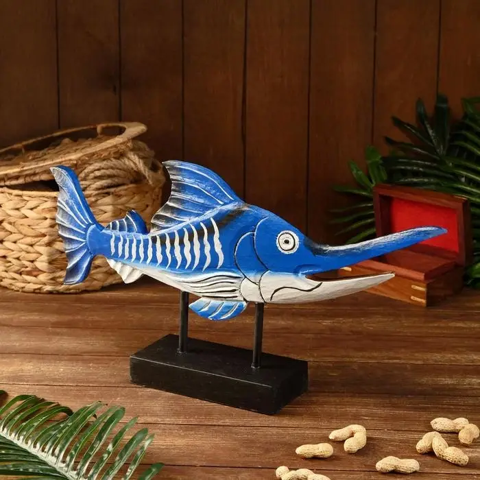 Сувенир "Рыба-меч" дерево на подставке 52х9х25 см