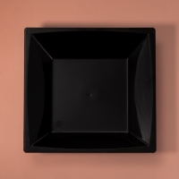 Тарелка пластиковая одноразовая, 17,2&times;17,2 см, квадратная, глубокая, МИКС