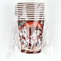 Стакан бумажный "Три лошадки" , красный (250 мл)