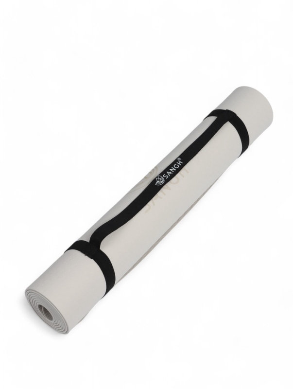 Коврик для йоги и фитнеса Sangh, 183х61х0,4 см цвет молочный/светло-коричневый