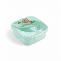 Ланч-бокс с клапаном, 3 секции, "Зайка", 14 х 14 х 5 см