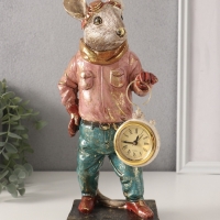 Сувенир полистоун с часами "Мышонок-пилот" 10,5х12,5х27,5 см Сувенир полистоун с часами "Мышонок-пилот" 10,5х12,5х27,5 см