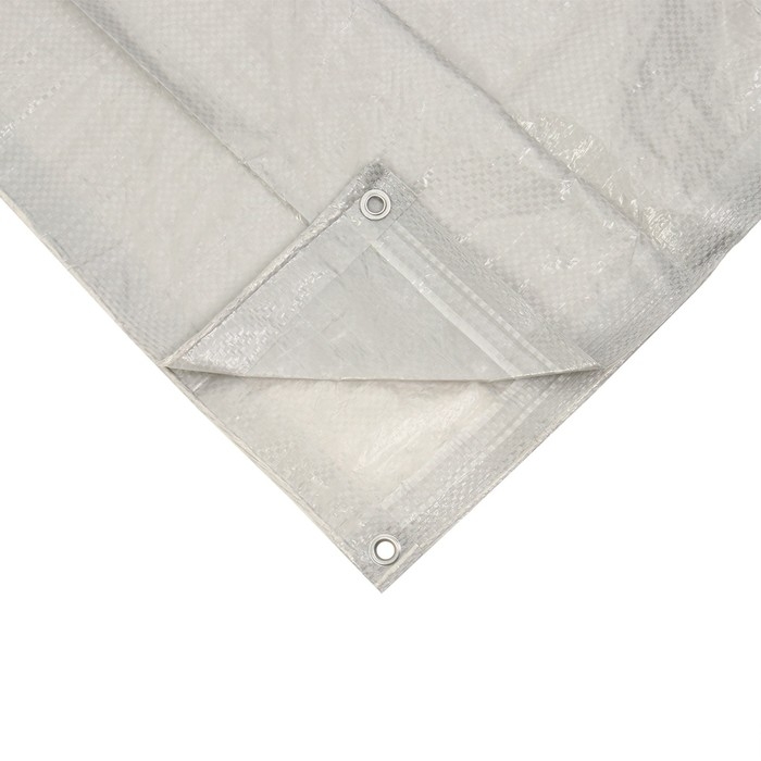 Тент защитный, 6 &times; 4 м, плотность 60 г/м&sup2;, УФ, люверсы шаг 1 м, тарпаулин, серый