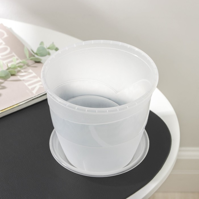 Горшок для цветов с поддоном &laquo;Венеция&raquo;, 2 л, d=16 см, цвет прозрачный