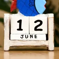 Календарь настольный &laquo;Рыбка&raquo;, 7&times;4&times;10 см, дерево, сине-белый