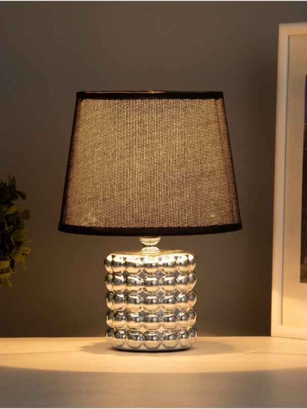 Лампа настольная "Бабл" 40Вт Е14 серебро 17х17х23см