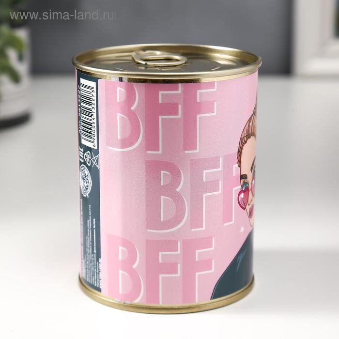 Подарочные носки в банке &laquo;Для лучшей подруги&raquo;, (внутри носки женские, цвет белый)