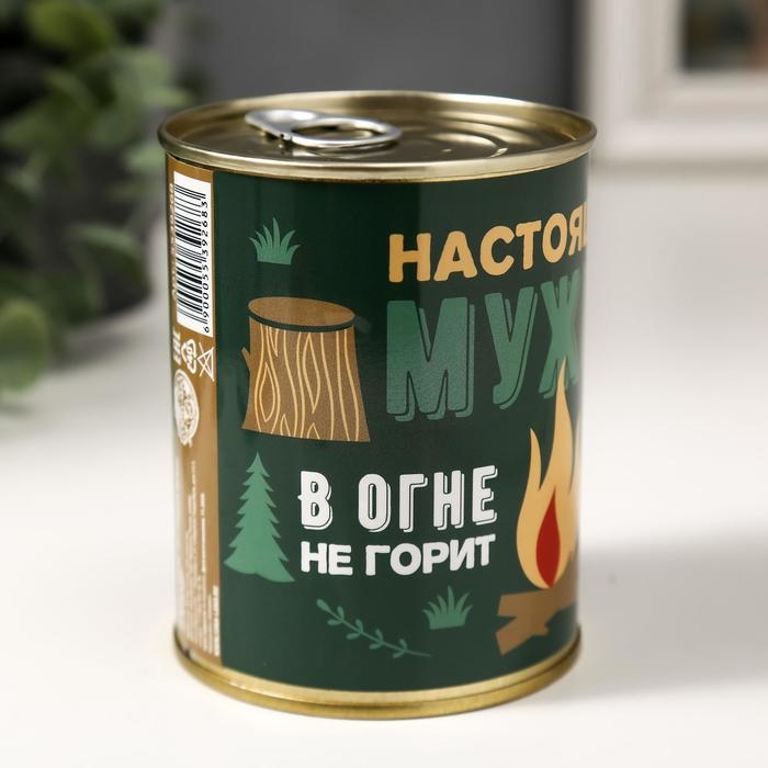 Подарочные носки в банке &laquo;Настоящий мужик. 23 февраля&raquo;, (внутри носки мужские, цвет чёрный)