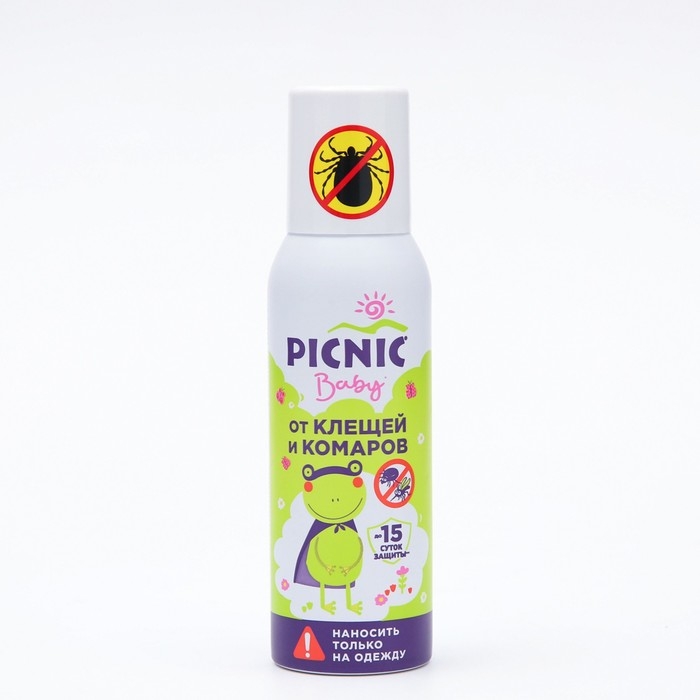 Аэрозоль от клещей и комаров "Picnic Baby", флакон, 125 мл