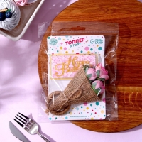 Топперы для торта &laquo;С днём рождения&raquo; 1 шт., кольцо для салфеток 1 шт., МИКС