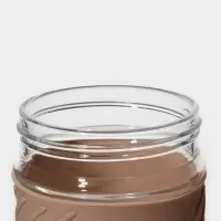 Бутылка для воды стеклянная, с крышкой и трубочкой &laquo;Бьорн&raquo;, 400 мл, цвет бежевый