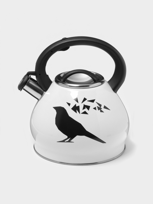 Чайник со свистком из нержавеющей стали Доляна Magic birds, 3 л, с индикатором нагрева, индукция
