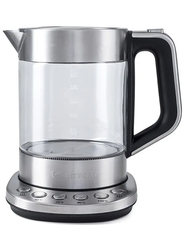 Чайник электрический стеклянный с подсветкой КТ-616 - 1.5 л