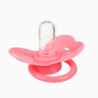 Пустышка классическая, с держателем, +0мес., цвет розовый