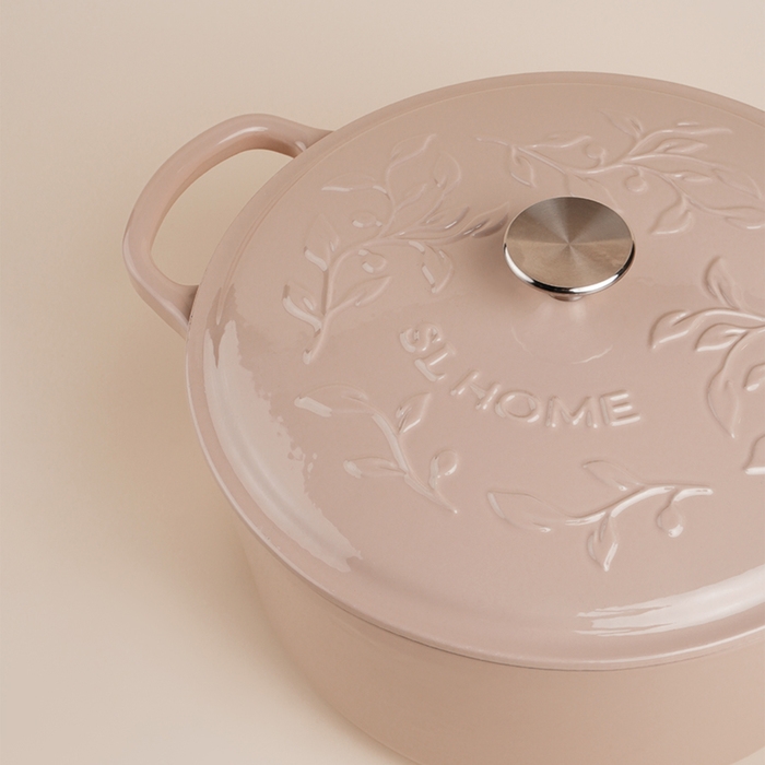 Кастрюля чугунная с эмалированным покрытием SL Home, d=24,5 см, h=11 см, цвет бежевый