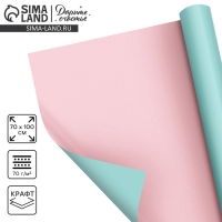 Бумага упаковочная двухсторонняя крафтовая &laquo;Нежность&raquo;, 70 х 100 см