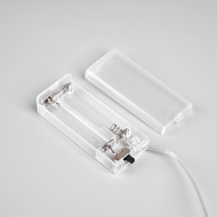 Гирлянда &laquo;Нить&raquo; 2 м роса с насадками &laquo;Гранатовый браслет&raquo;, IP20, нить серебристая, 20 LED, батарейки AAx2 (не в комплекте), свечение тёплое белое