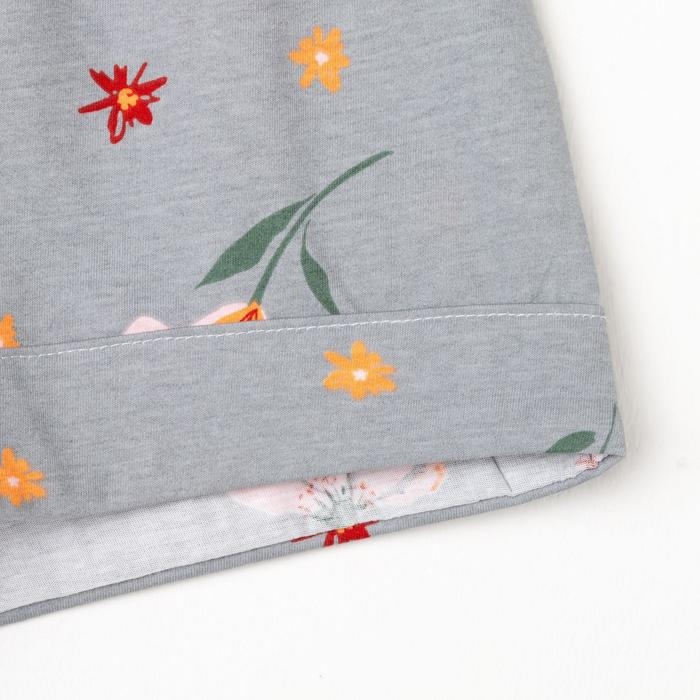 Пижама женская (рубашка и шорты) KAFTAN &laquo;Цветы&raquo; р. 52-54