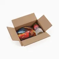 Посуда одноразовая бумажная на 10 персон: стаканы, тарелки, скатерть, Машинки