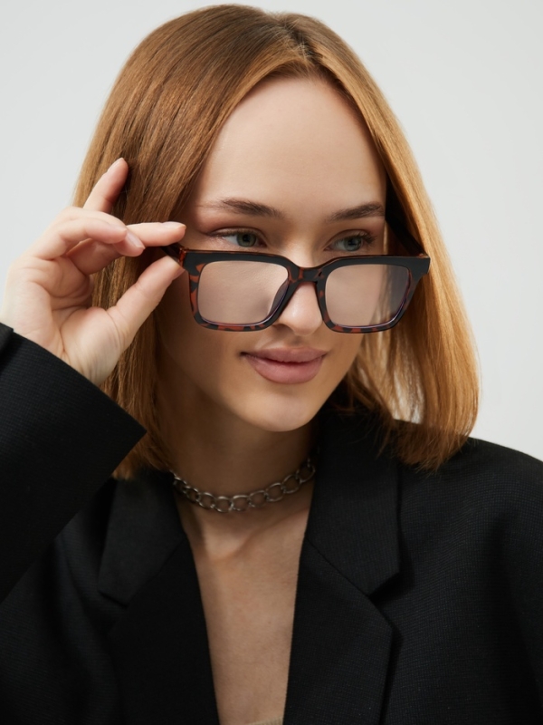 Очки имиджевые женские, для компьютера, ширина 13.8 см, дужка 13.8 см, линза 6.3 х 4.6 см