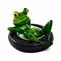 Садовая фигура 14 х 13 х 9,5 см "Лягушка в шине" Водоплавающая