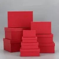 Набор коробок 10 в 1 "Красный" 30 х19 х 12 - 12 х 6,5 х 4 см