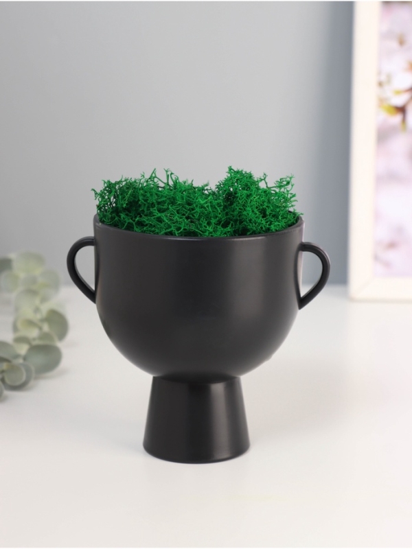 Кашпо пластиковое "Чаша" 10,5*9*11,5 см черный