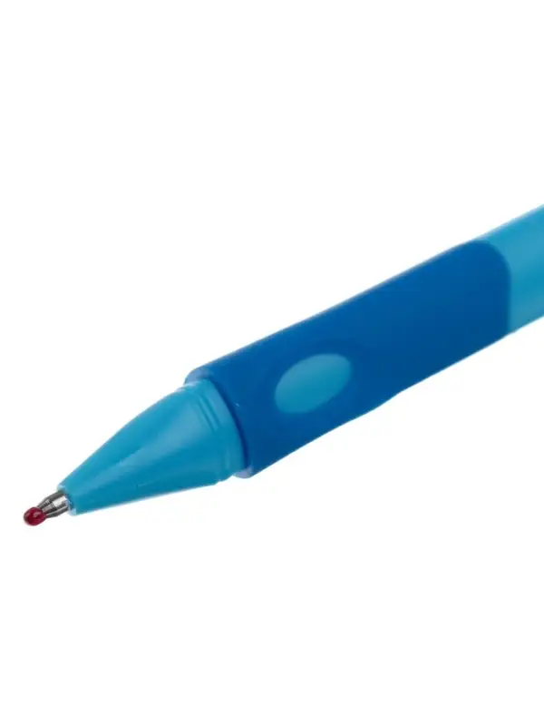 Ручка шариковая 0.7 мм, стержень синий, корпус синий с резиновым держателем, для правшей (цена за 1 шт.)