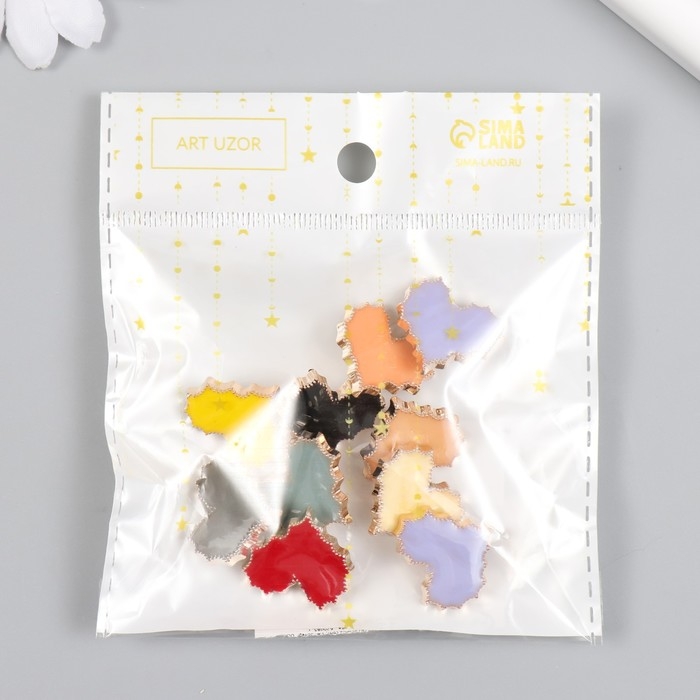 Пуговица пластик для творчества "Каменное сердце" набор 10 шт МИКС 2х1,2х1 см