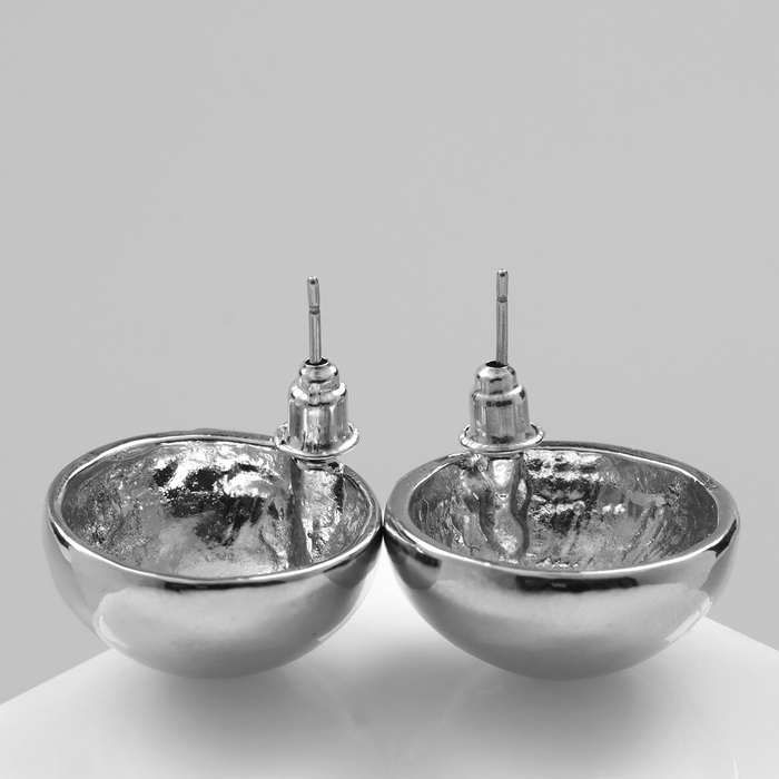 Серьги металл &laquo;Атмосфера&raquo;, круг, сфера, цвет серебро