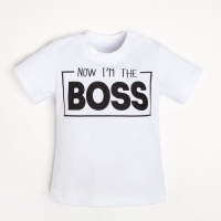 Футболка детская Крошка Я "Little Boss", рост 62-68 см, цвет белый Футболка детская Крошка Я "Little Boss", рост 62-68 см, цвет белый