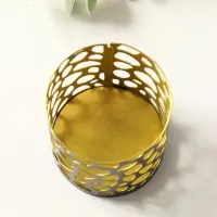 Подсвечник "Цилиндр №2" металл 7,5х7,5х8 см, черный с золотом