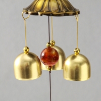 Музыка ветра металл "Монета со слонами" 3 колокольчика 1 фигурка 38 см МИКС