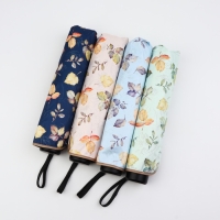 Зонт механический &laquo;Листопад&raquo;, эпонж, 4 сложения, 8 спиц, R = 48/56 см, D = 112 см, цвет МИКС