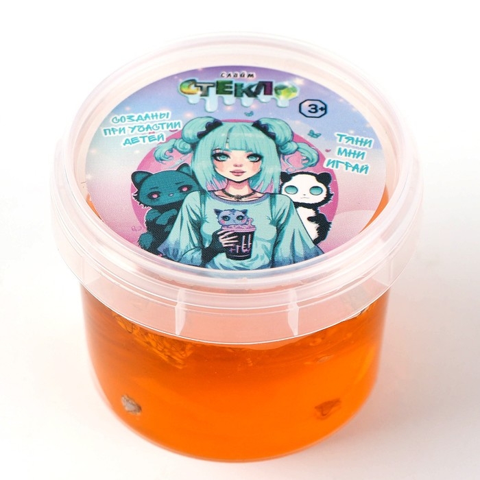 Слайм &laquo;Стекло&raquo;, Оранжевый, 90 г, с декоративным наполнителем