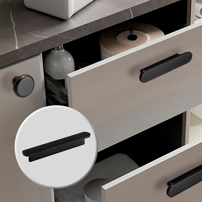 Ручка-скоба CAPPIO RSC021, алюминий, м/о 96 мм, цвет черный