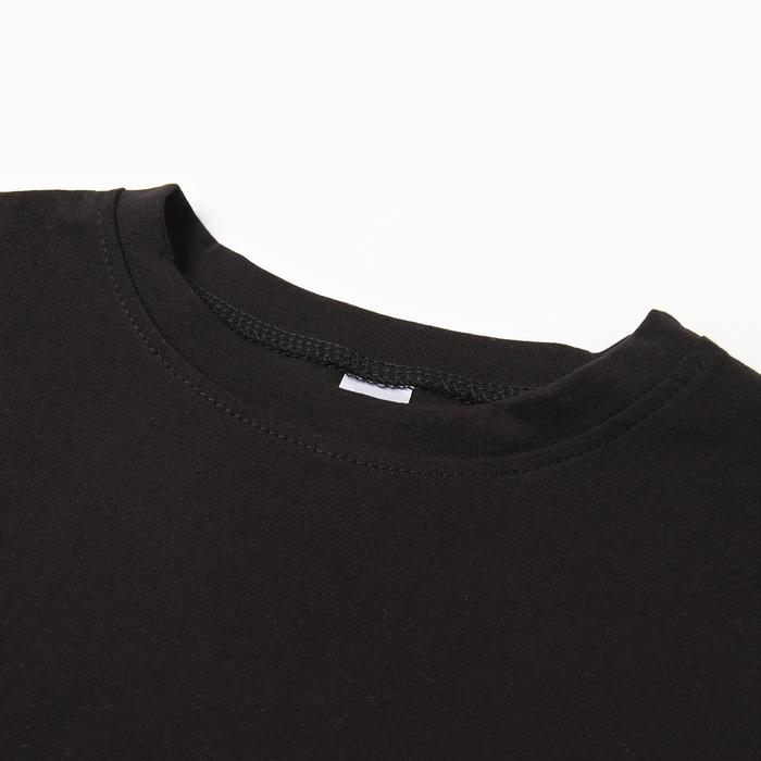 Футболка детская со спущенным плечом, цвет чёрный, рост 110 см