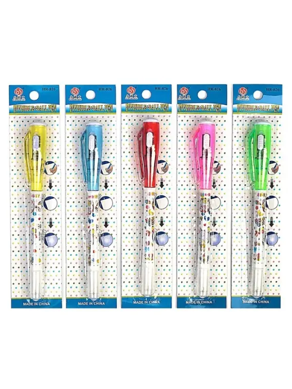 Ручка-прикол Calligrata "Шпион"с невидимыми чернилами, надпись видно при подсвечивании фонариком