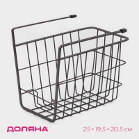 Корзина подвесная Доляна &laquo;Лофт&raquo;, 25&times;19,5&times;20,5 см, цвет коричневый
