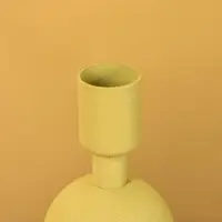 Подсвечник на 1 свечу текстурный "Оливковый" с 2 сферами 8,5х8,5х18 см