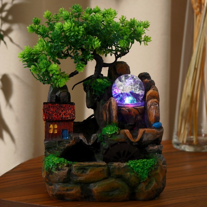 Фонтан "Домик у пруда" 13х17х27 см (с подсветкой)