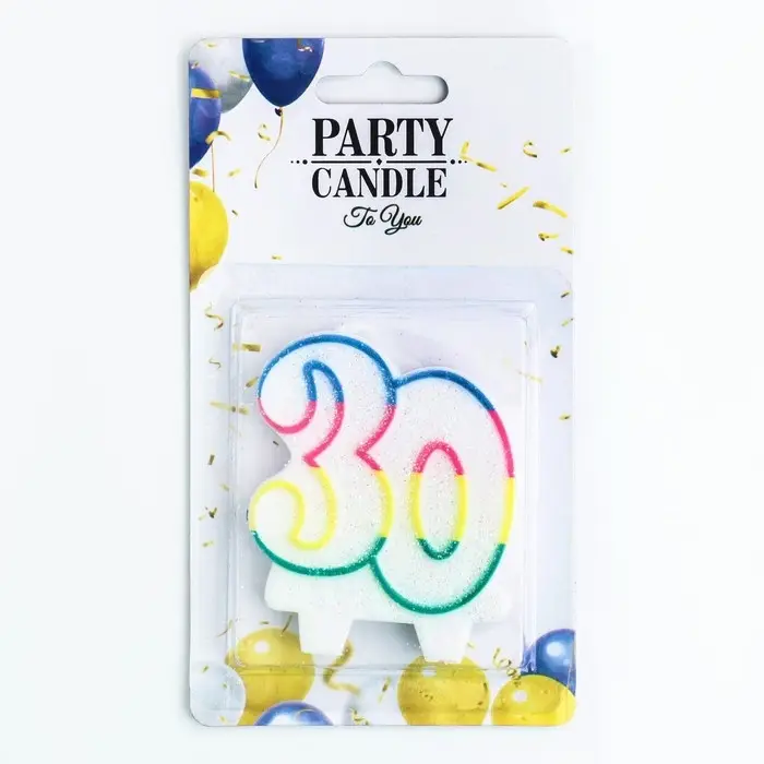 Свеча для торта &laquo;Цифра 30&raquo;, 7.5 см