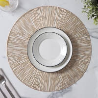 Набор салфеток сервировочных на стол Доляна &laquo;Сияние&raquo;, d=38 см, 4 шт, цвет золото