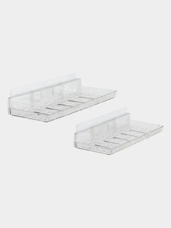 Набор полок для ванной настенных, 2 шт, цвет прозрачный