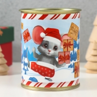 Носки в банке "С новым годом" (внутри носки мужские, цвет чёрный) Носки в банке "С новым годом" (внутри носки мужские, цвет чёрный)