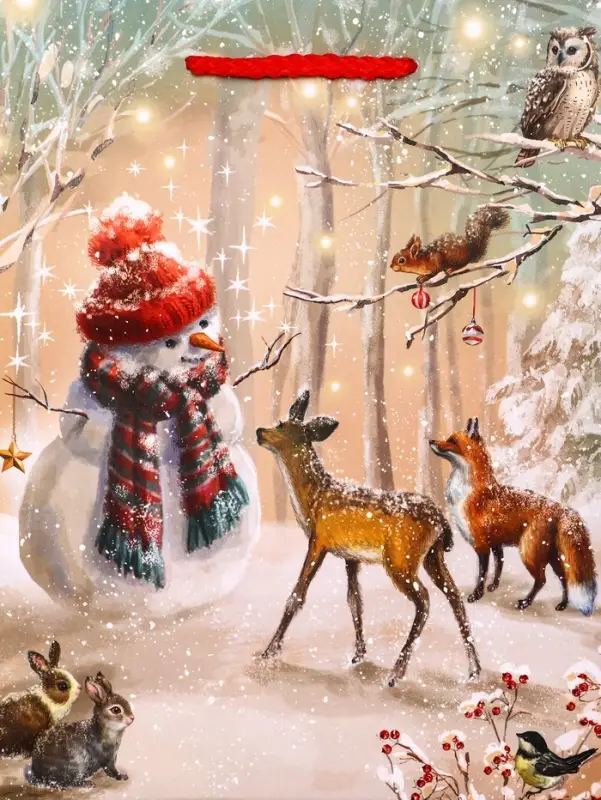 Пакет подарочный новогодний ламинированный, &laquo;Встреча друзей &raquo; , 18&times;10&times;22.3 см