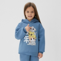 Толстовка детская с начёсом KAFTAN р.36 (134-140), голубой Толстовка детская с начёсом KAFTAN р.36 (134-140), голубой