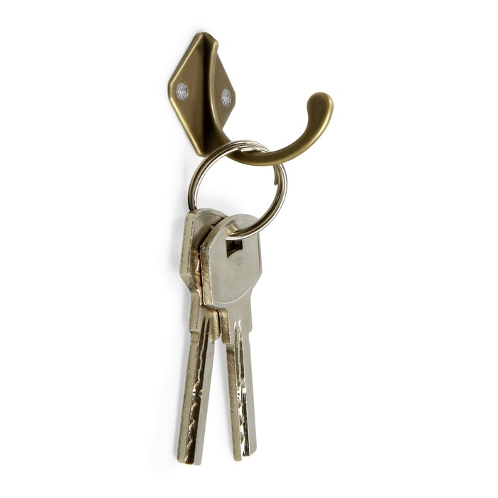 Крючок мебельный ТУНДРА TKO025, однорожковый, бронза, 10 шт TMP